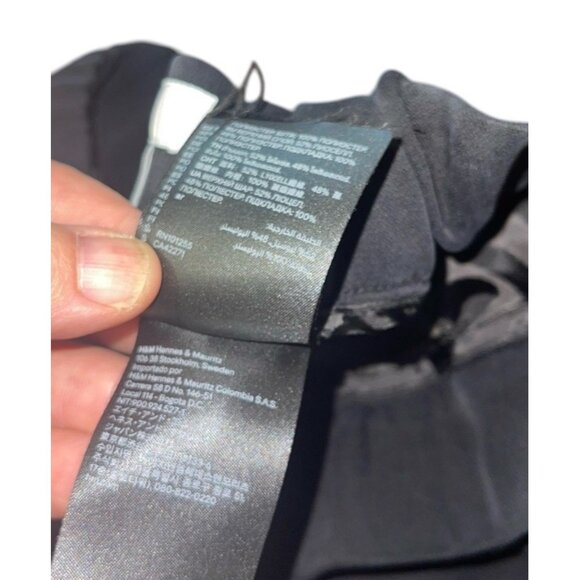 H&M Women's Size Medium Black Wide Cut Lyocell Blend Pull On Elastic Waist Pant - Picture 11 of 11